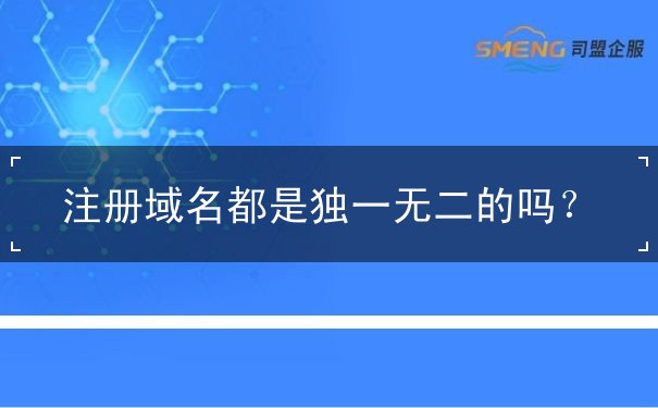 注冊域名都是獨一無二的嗎？