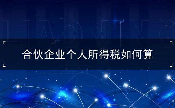 合伙企業(yè)個人所得稅怎么算