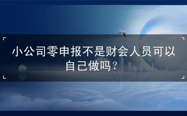 小公司零申報(bào)不是財(cái)會(huì)人員可以自己做嗎？