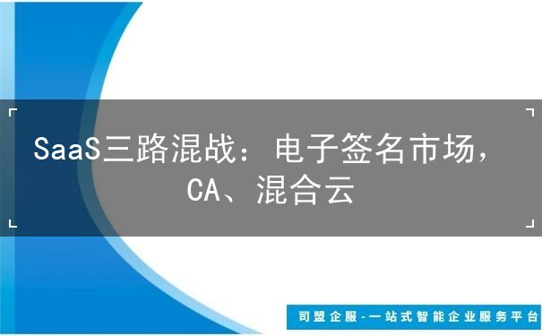SaaS三路混戰(zhàn)：電子簽名市場，CA、混合云
