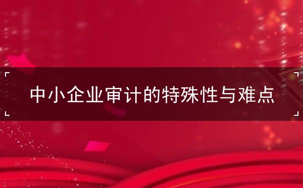 中小企業(yè)審計的特殊性與難點