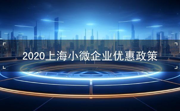 2020上海小微企業(yè)優(yōu)惠政策