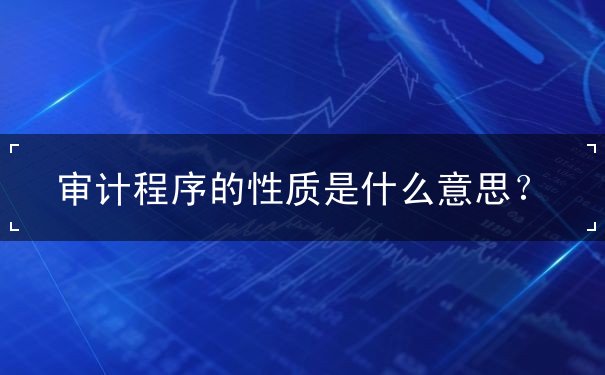 什么叫審計(jì)程序的性質(zhì)