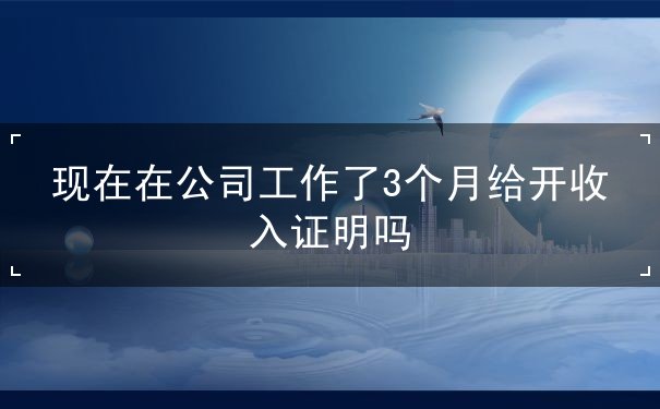 現(xiàn)在在公司工作了3個月給開收入證明嗎